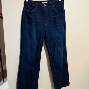 Elegant Dark Blue Straight Leg Jeans